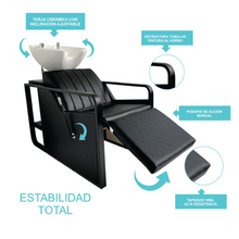 Cargar imagen en el visor de la galería, Lavacabezas Reclinable Cerámica Letmex C71
