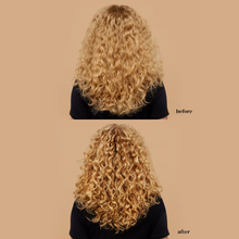 Cargar imagen en el visor de la galería, Textura cabello antes y despues Gel Ouidad VitalCurl Plus Tress Effects 1L para definición profesional de rizos.