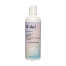 Cargar imagen en el visor de la galería, Botella de Shampoo violeta Ouidad Advanced Climate Control 250ml para neutralizar tonos amarillos.