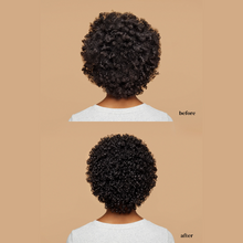 Cargar imagen en el visor de la galería, Cabello antes y despues de usar Gel-Oil Ouidad Coil Infusion 251ml para definición y estiramiento del rizo.