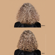 Cargar imagen en el visor de la galería, Cabello antes y depuse de usar Spray Ouidad Botanical Boost 1L profesional para refrescar rizos.