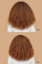 Cargar imagen en el visor de la galería, Cabello antes y despues de usar Mascarilla Ouidad Ultra-Nourishing 231ml para hidratación profunda del cabello.