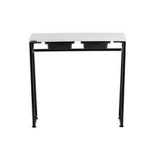 Cargar imagen en el visor de la galería, Mesa Portátil Letmex Manicure Con Cajones Andes Metálica Negro / Blanco