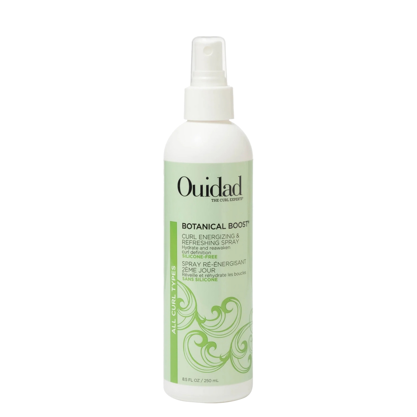 Spray Ouidad Botanical Boost 250ml para revitalizar rizos.