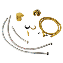 Cargar imagen en el visor de la galería, Regadera con Manguera y Mezcladora Monomando Dorado Letmex X-601G
