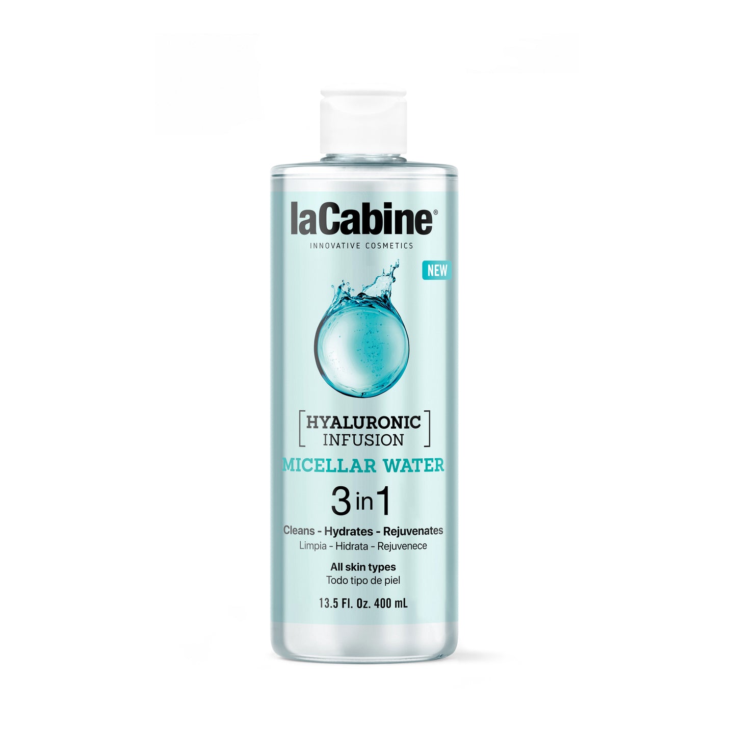 Agua micelar 3 en 1, Limpia, Hidrata y Rejuvenece 400ml