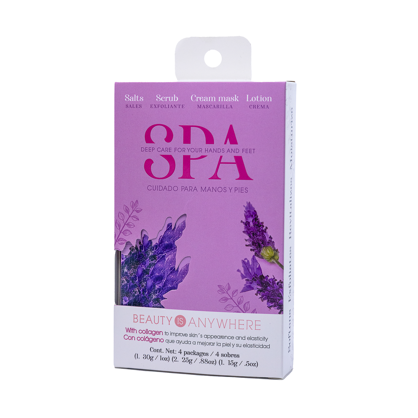 Kit Spa Manicura y Pedicura Lavanda 4 Sobres