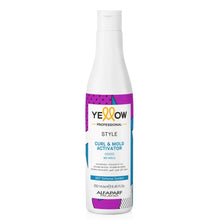 Cargar imagen en el visor de la galería, Yellow Style Curl &amp; Mold Activator 250ml activador de rizos con protección térmica para máxima definición y brillo
