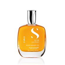 Cargar imagen en el visor de la galería, Alfaparf Milano Semi di Lino Curls Aceite Multi-Benefit 100ml para hidratación profunda y control del frizz en rizos definidos
