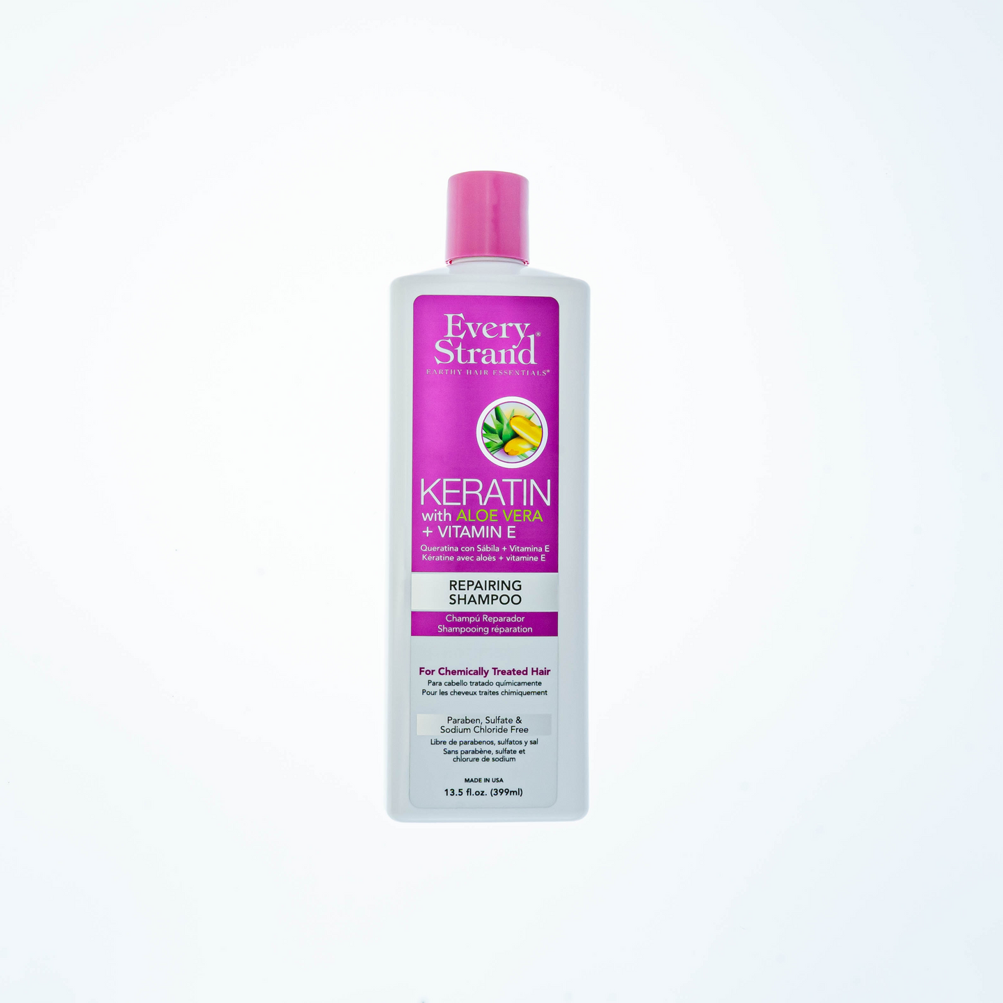 Shampoo Reparador de Keratina y Aloe Vera Vit E 399ml