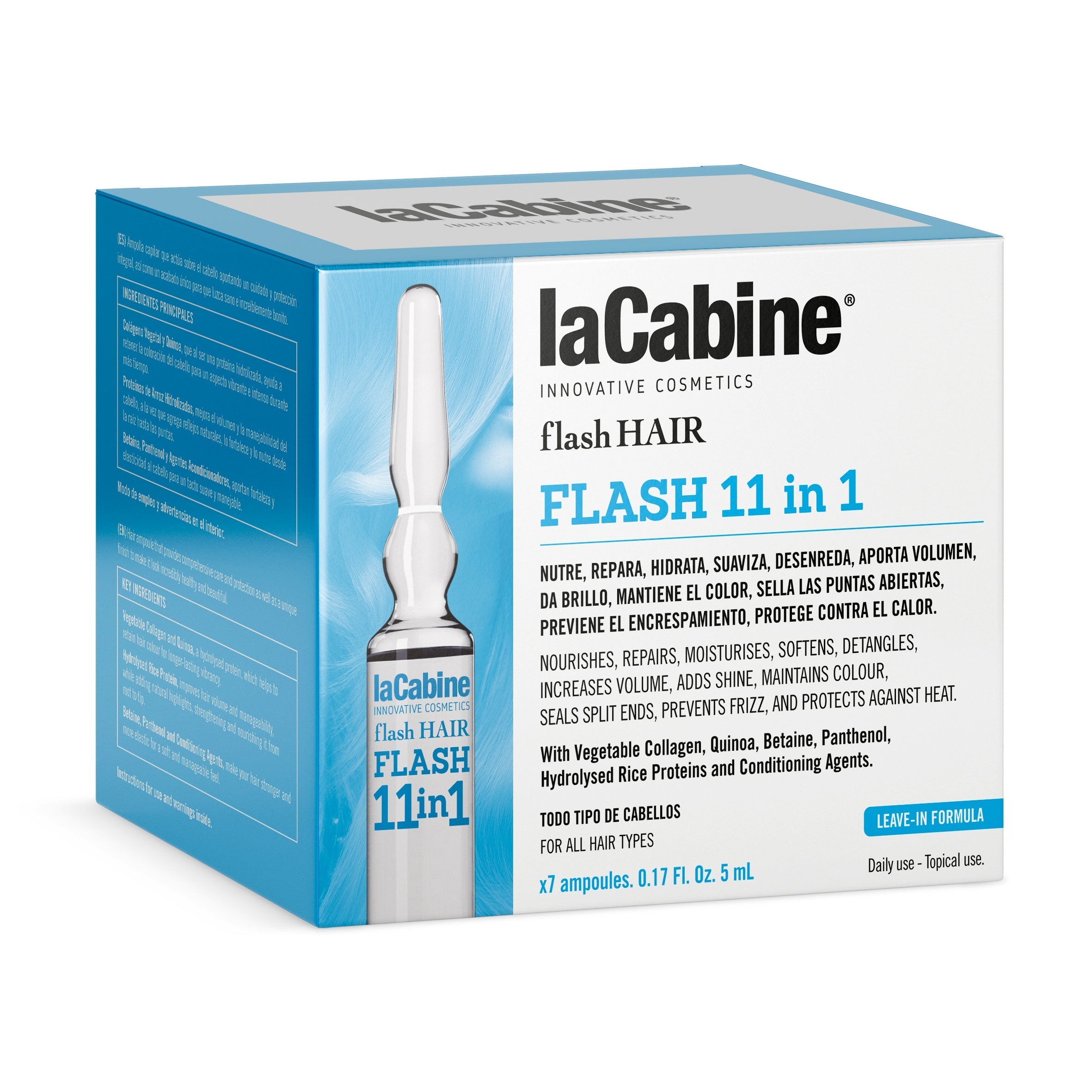 Caja de Ampolletas Capilares Flash Hair Flash 11 In 1 7 X  5ml