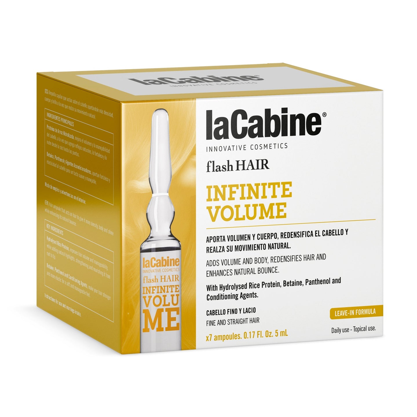 Caja de Ampolletas Capilares Flash Hair Infinite Volume 7 X  5ml