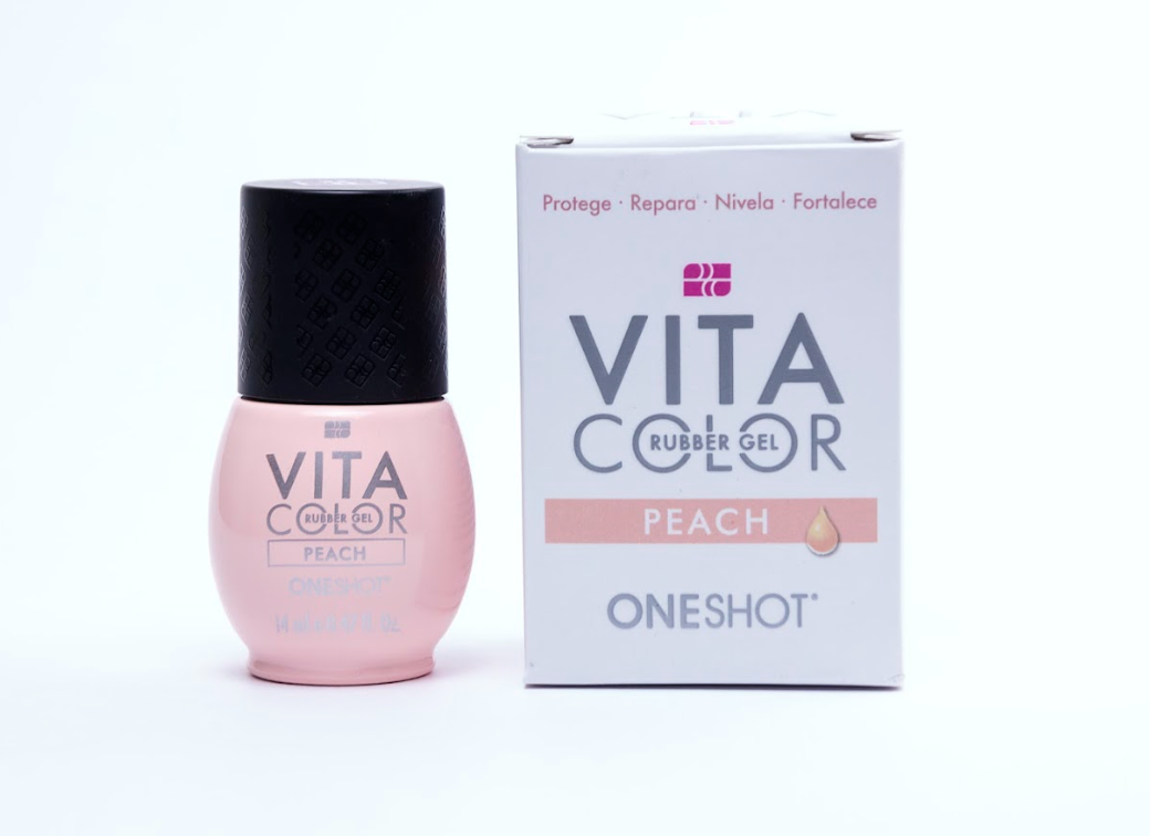 Vita Color Peach Rubber Gel Adicionado Con Vitaminas Y Calcio One Shot 14ml