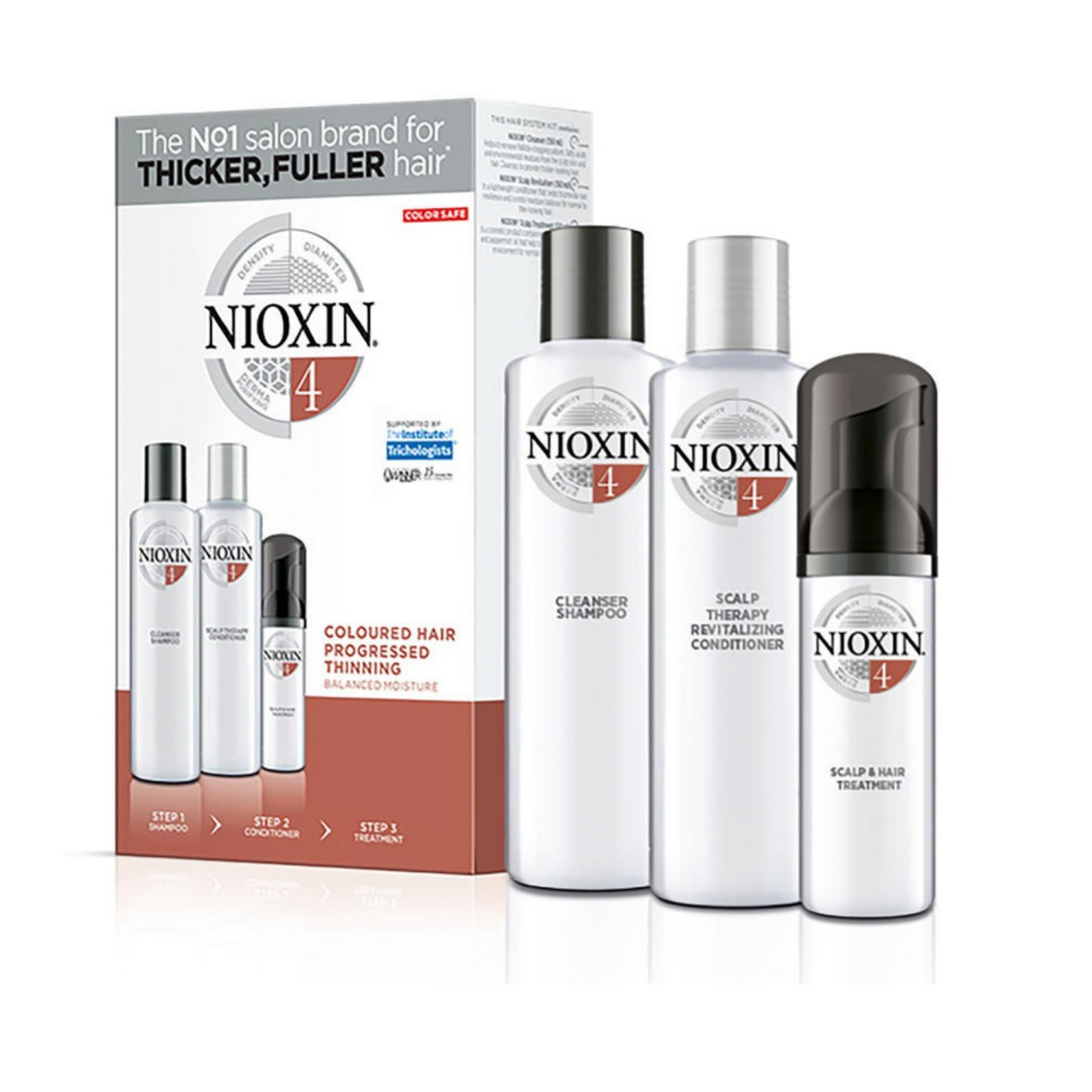 Sistema #4 Kit de 3 Pasos Anticaída Excesiva - Cabello Teñido 150ml 3pzas